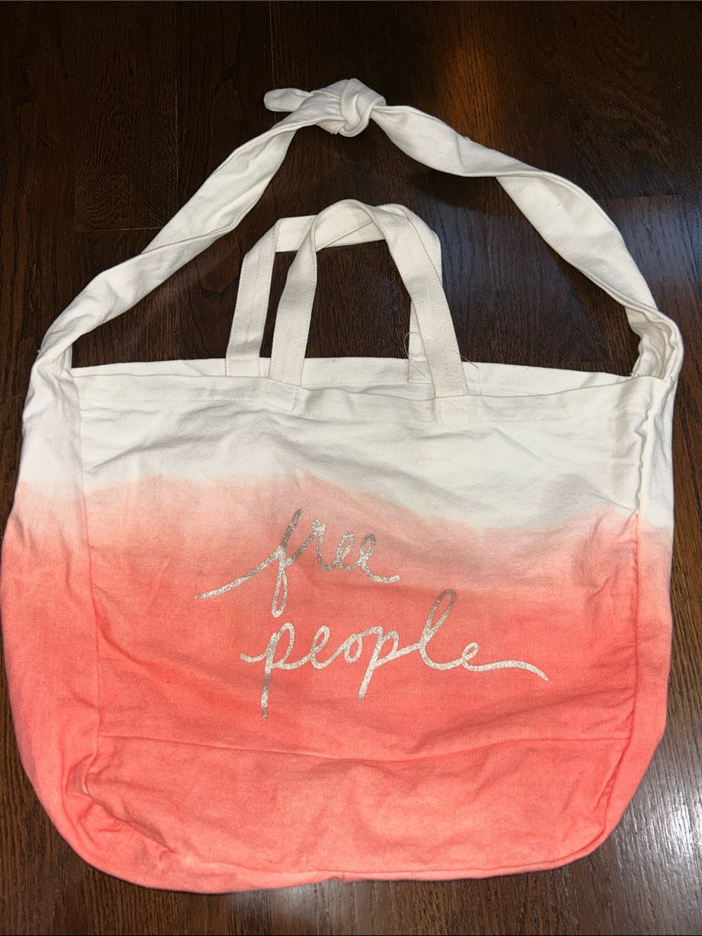 NWOT Free People Ombré Cotton Tote Bag Dip Dye Z55
